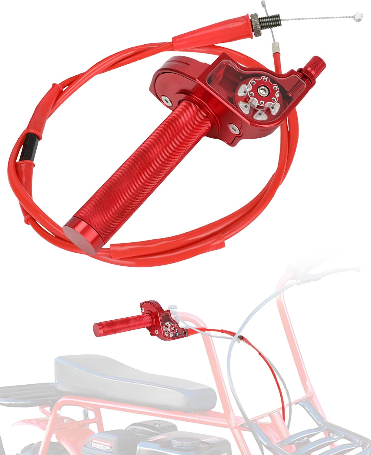 7/8" Mini Bike Throttle Kit + Cable - Universal Fit