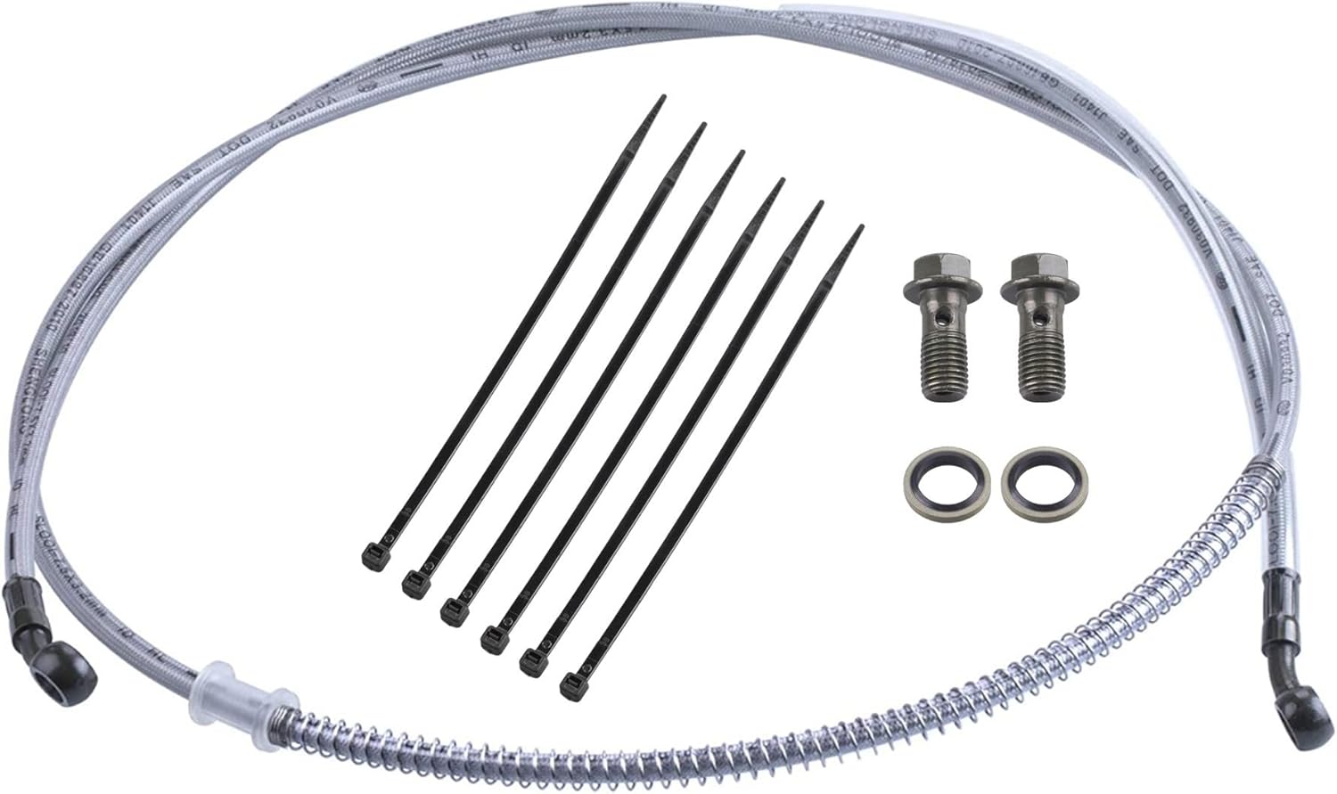 70" Braided Brake Line - 10mm Banjo for GY6 Scooters