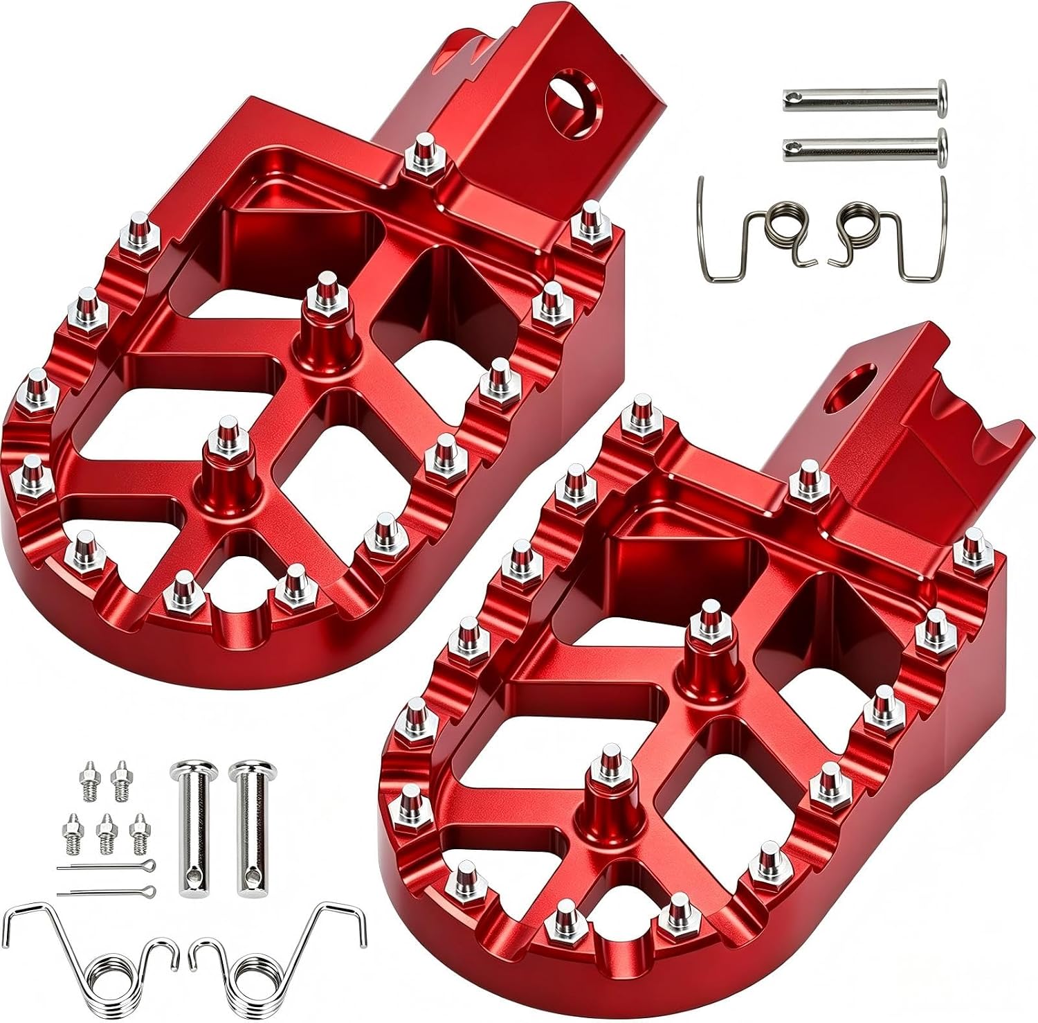 CNC Aluminum Mini Bike Foot Pegs Kit Replacement Red