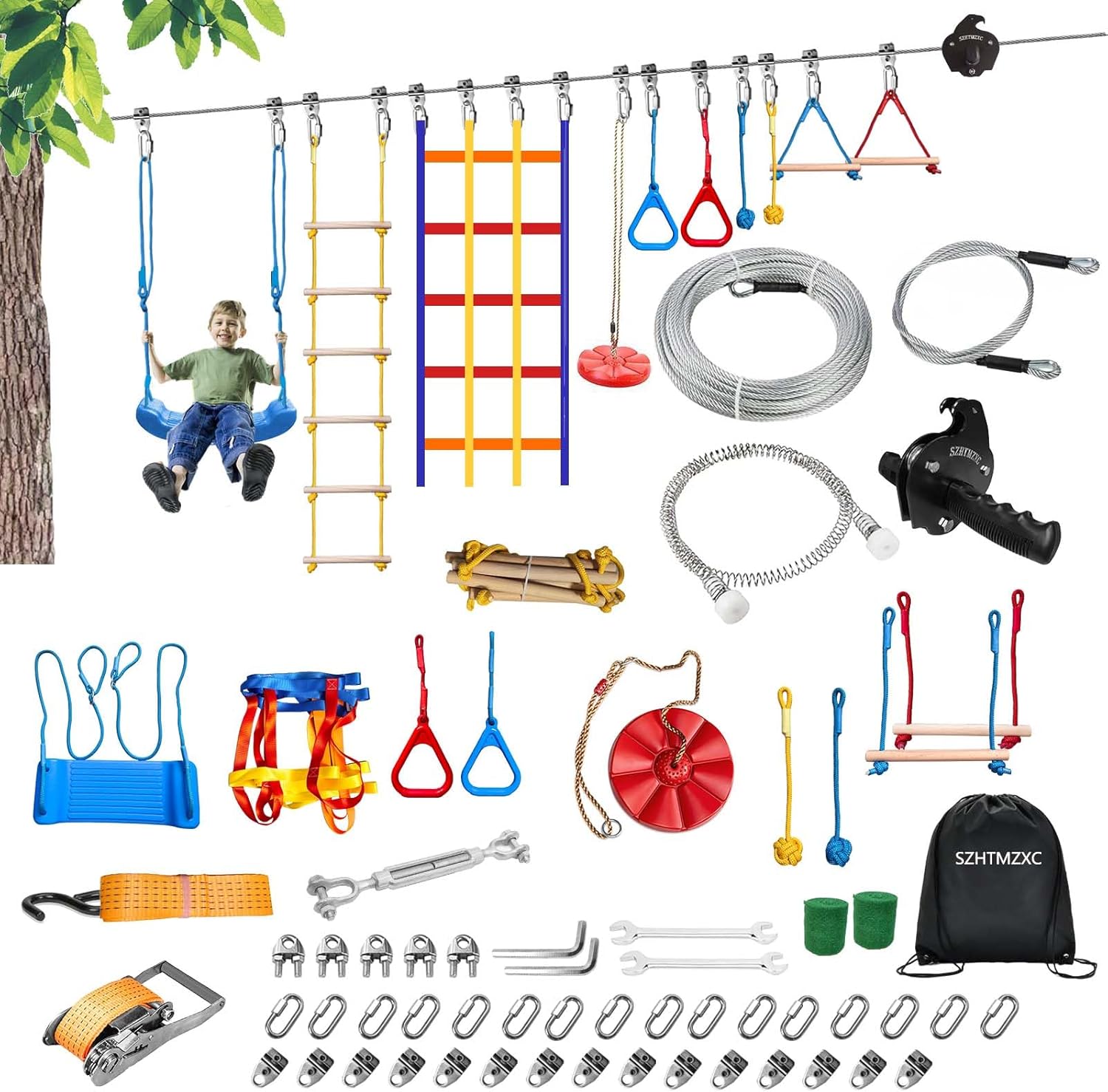 Ninja Warrior Obstacle Course 80ft Outdoor Set