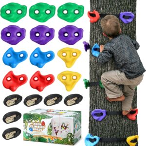 TOPNEW 12 Ninja Tree Climbing Holds w/ Straps