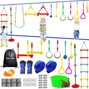 Ninja Warrior Obstacle Set for Kids – 12 Accessories & Slackline