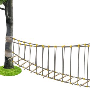 Kids Outdoor Rope Ladder Bridge - 6.5FT Wood & Nylon