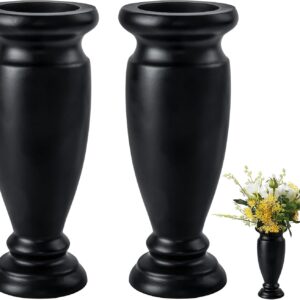 Black Resin Cemetery Vases, 2-Pack