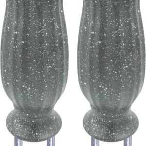 Durable Grey Cemetery Vases Set - Moriahan Memorial Flower Holders
