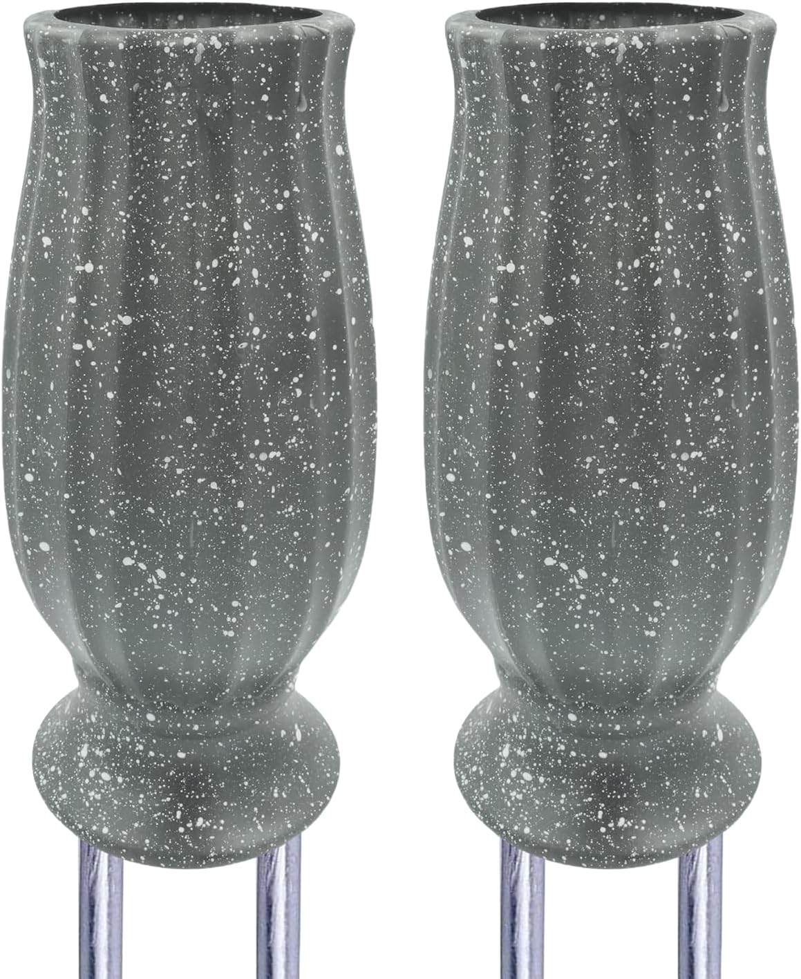 Durable Grey Cemetery Vases Set - Moriahan Memorial Flower Holders