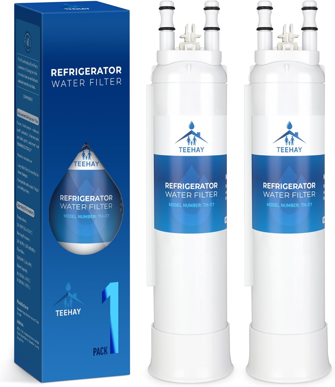TEEHAY Refrigerator Water Filter 2-Pack for Frigidaire