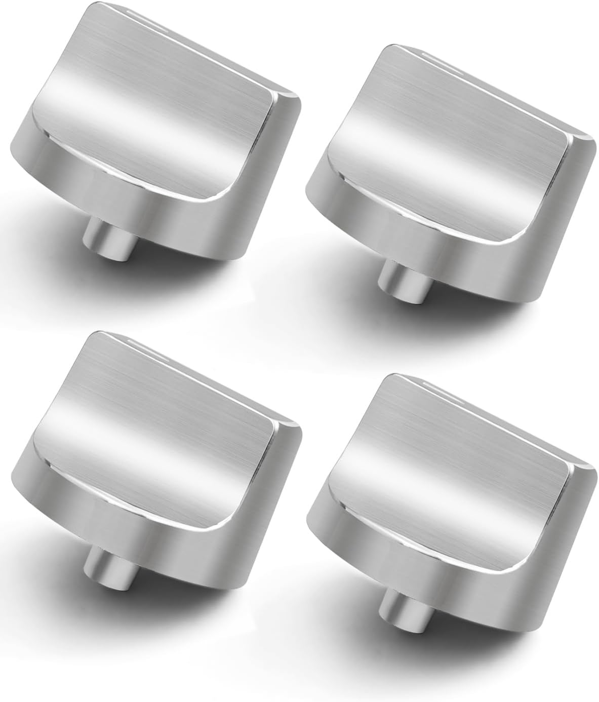 4 Whirlpool Stove Knobs Stainless Steel Replacements