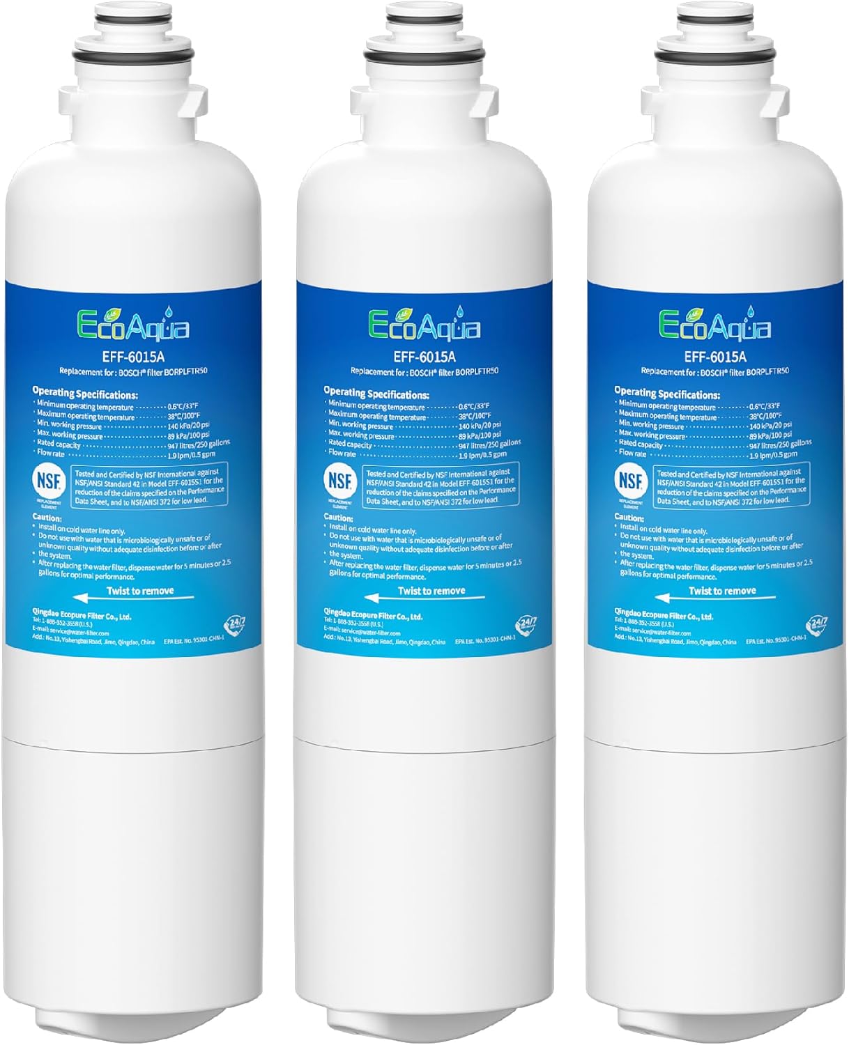 Bosch® Ultra Clarity® Pro Refrigerator Water Filter 3-Pack