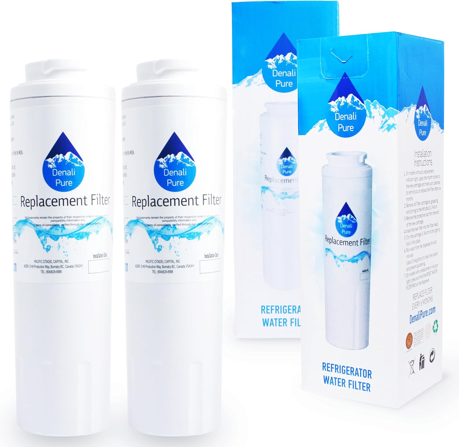 2-Pack Denali Pure Replacement for Viking UKF8001 Water Filter