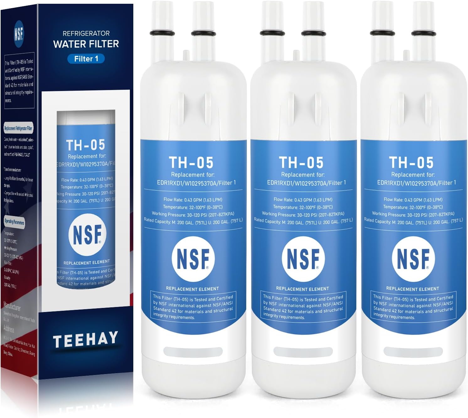 TEEHAY Refrigerator Water Filter TH-05, 1-Pack