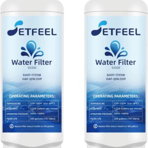 SETFEEL DA97-17376B Water Filter for Samsung Fridges (2-Pack)