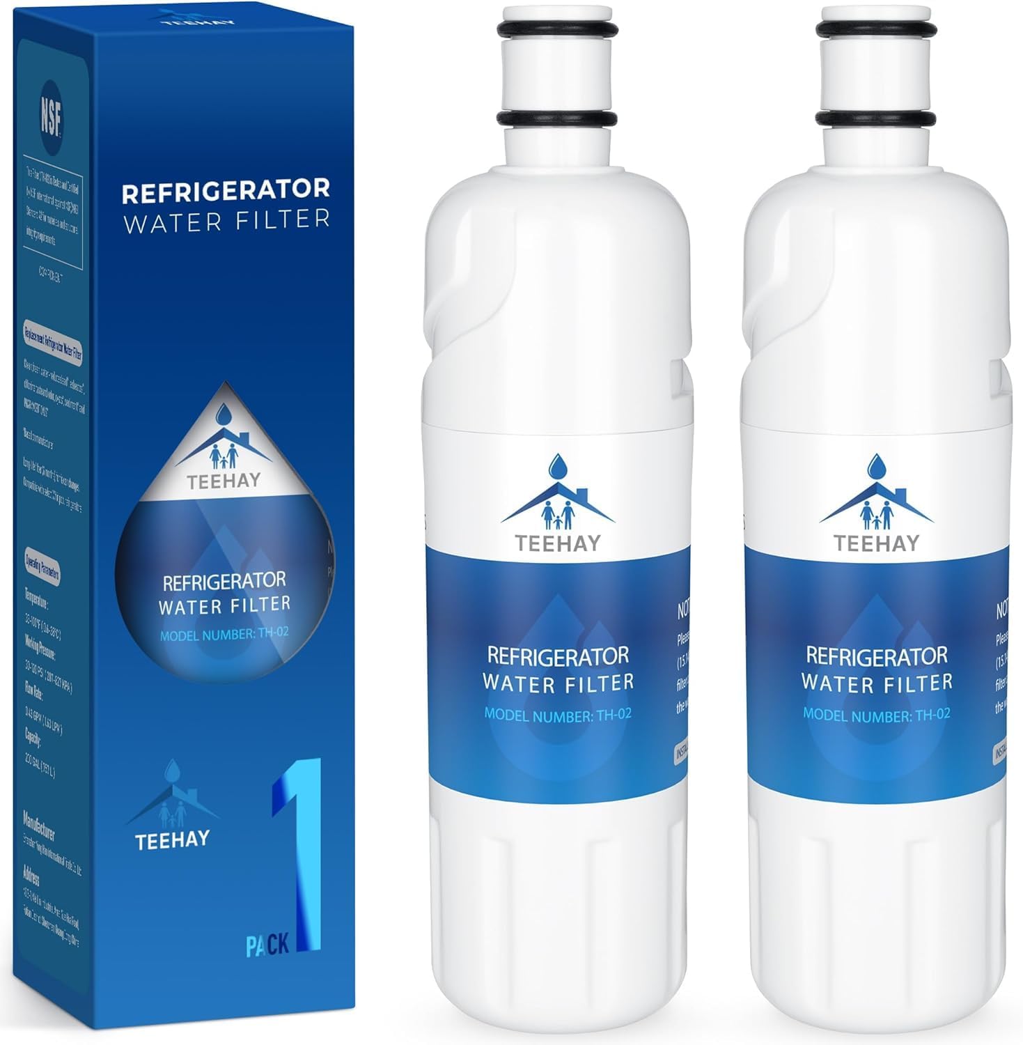 TEEHAY Water Filter 2 Replacement, 2-Pack