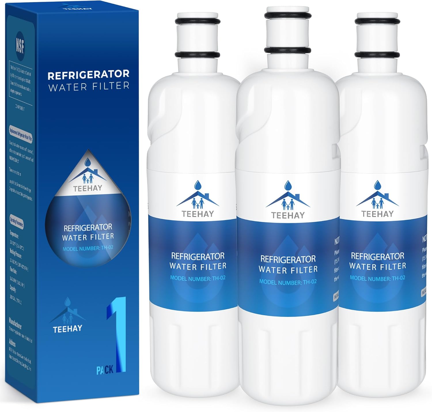 TEEHAY Water Filter 2 Replacement (3-Pack)