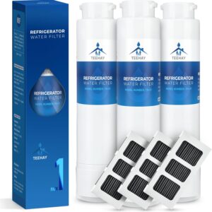 TEEHAY Refrigerator Water & Air Filter Combo - 2 Pack