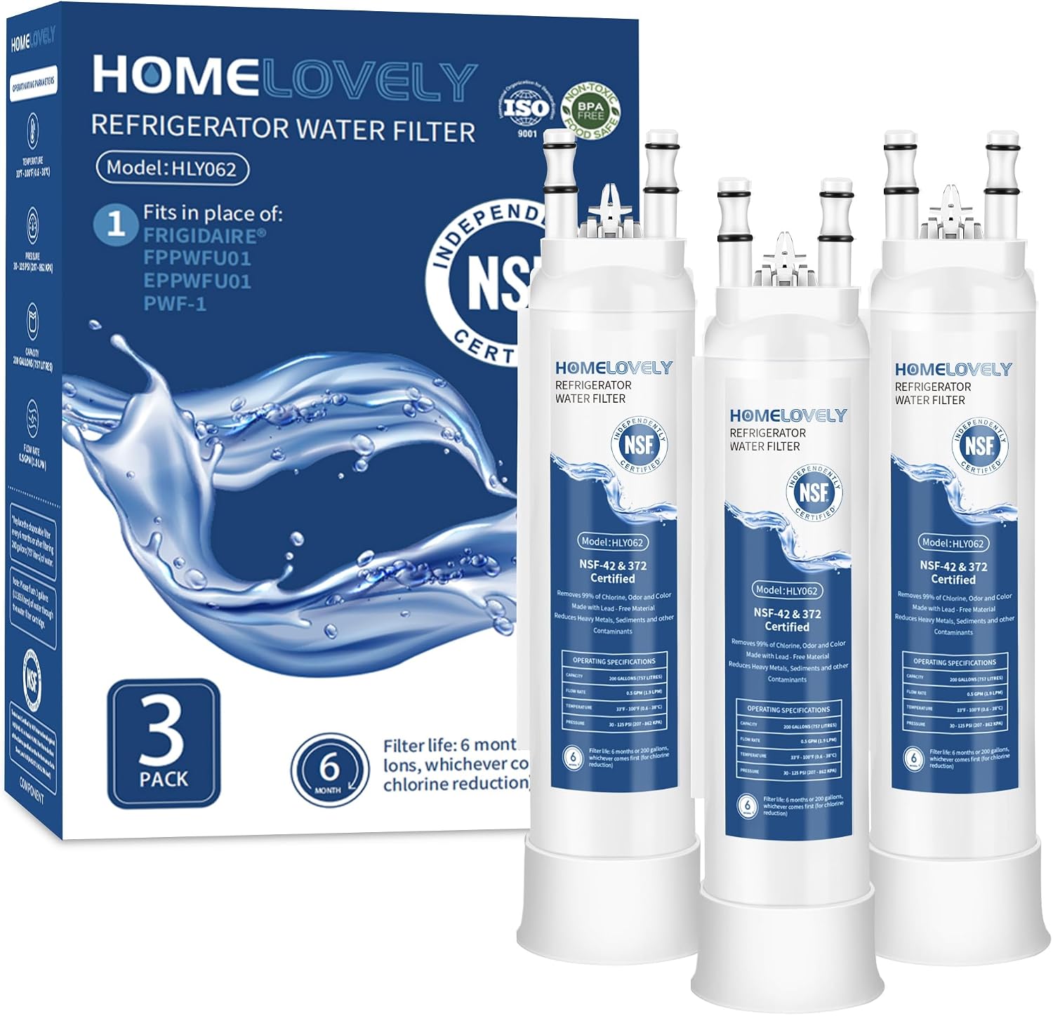 Water Filter Replacement for Frigidaire 3-Pack