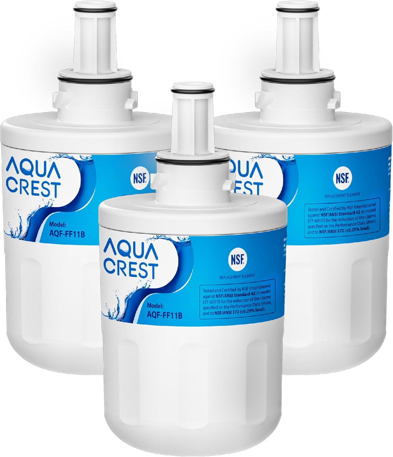 AQUA CREST AQF-FF11B Refrigerator Filter, 3-Pack