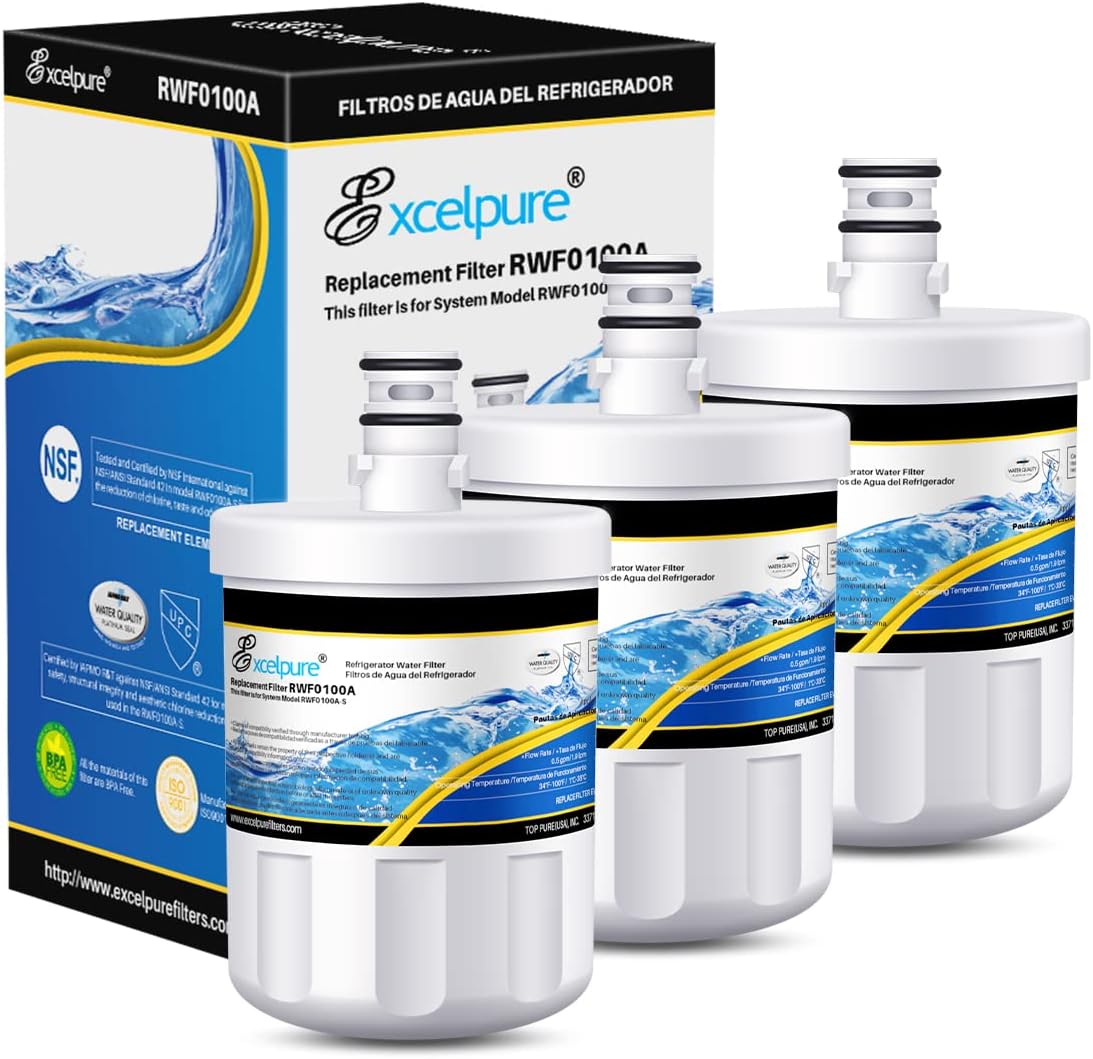 EXCELPURE Refrigerator Water Filter 3-Pack for LG & Kenmore