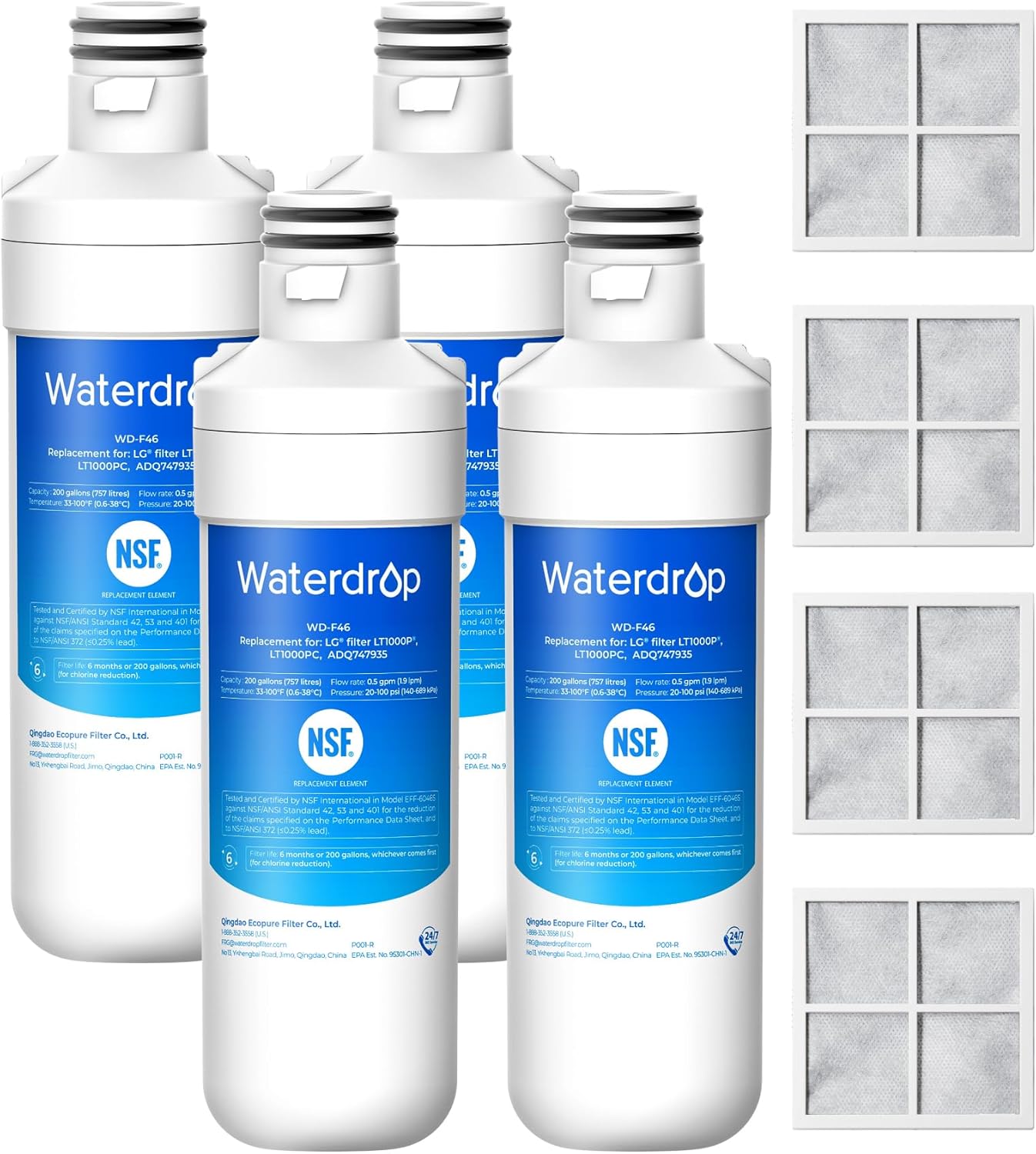Waterdrop LT1000PC Refrigerator & Air Filter Combo
