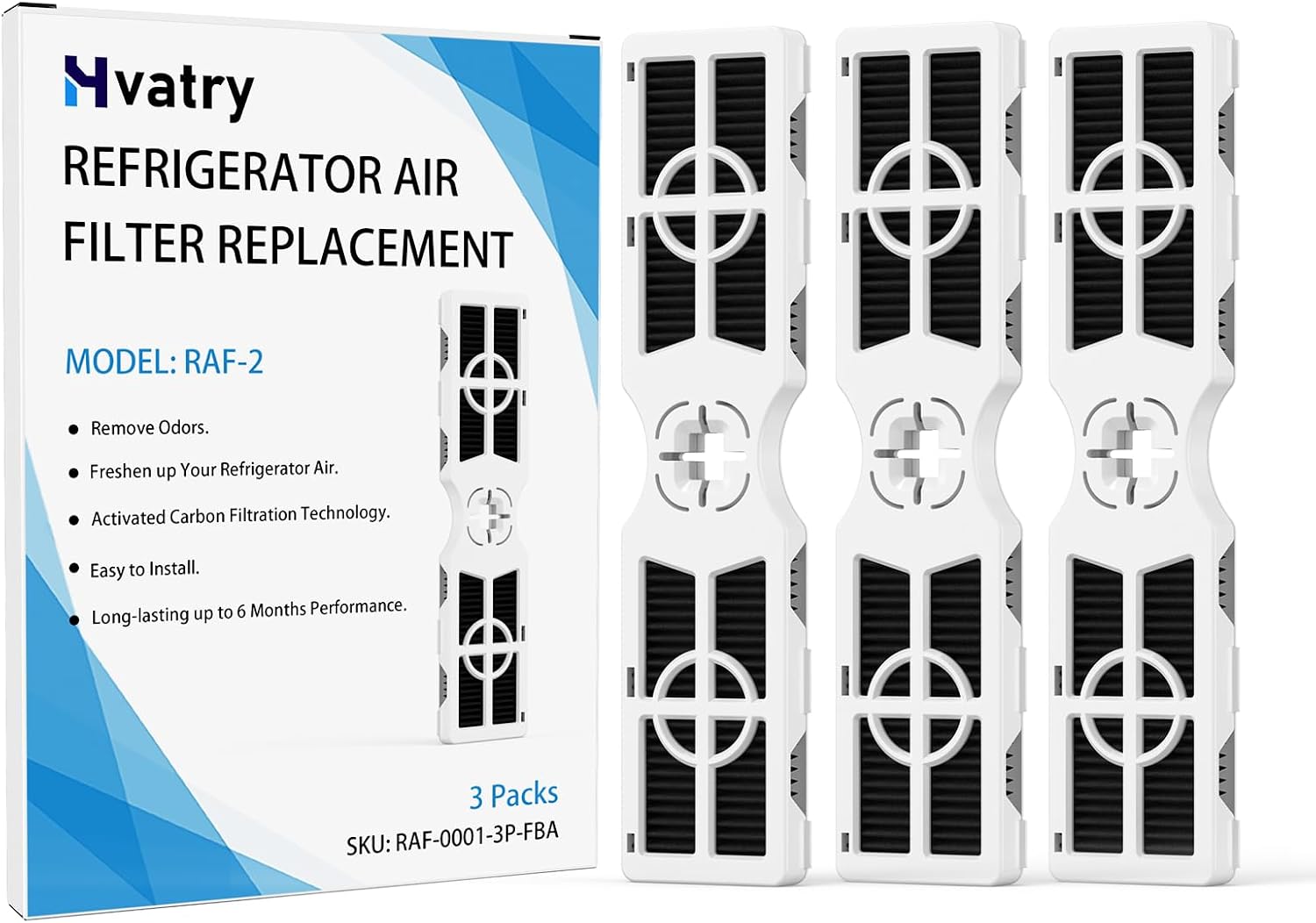 Hvatry Refrigerator Air Filter AF-2 - 3 Packs