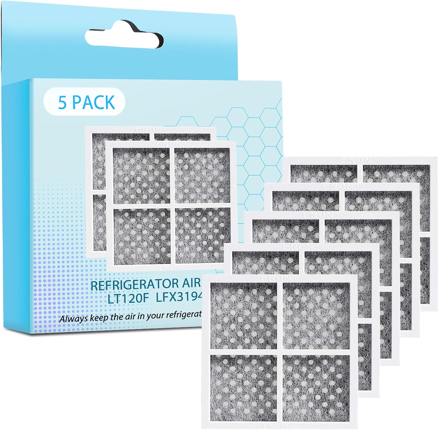 5-Pack Swess LT120F Refrigerator Air Filter