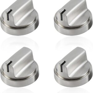 GE Stove Knob Replacement, 4-Pc Stainless Steel Burner Controls