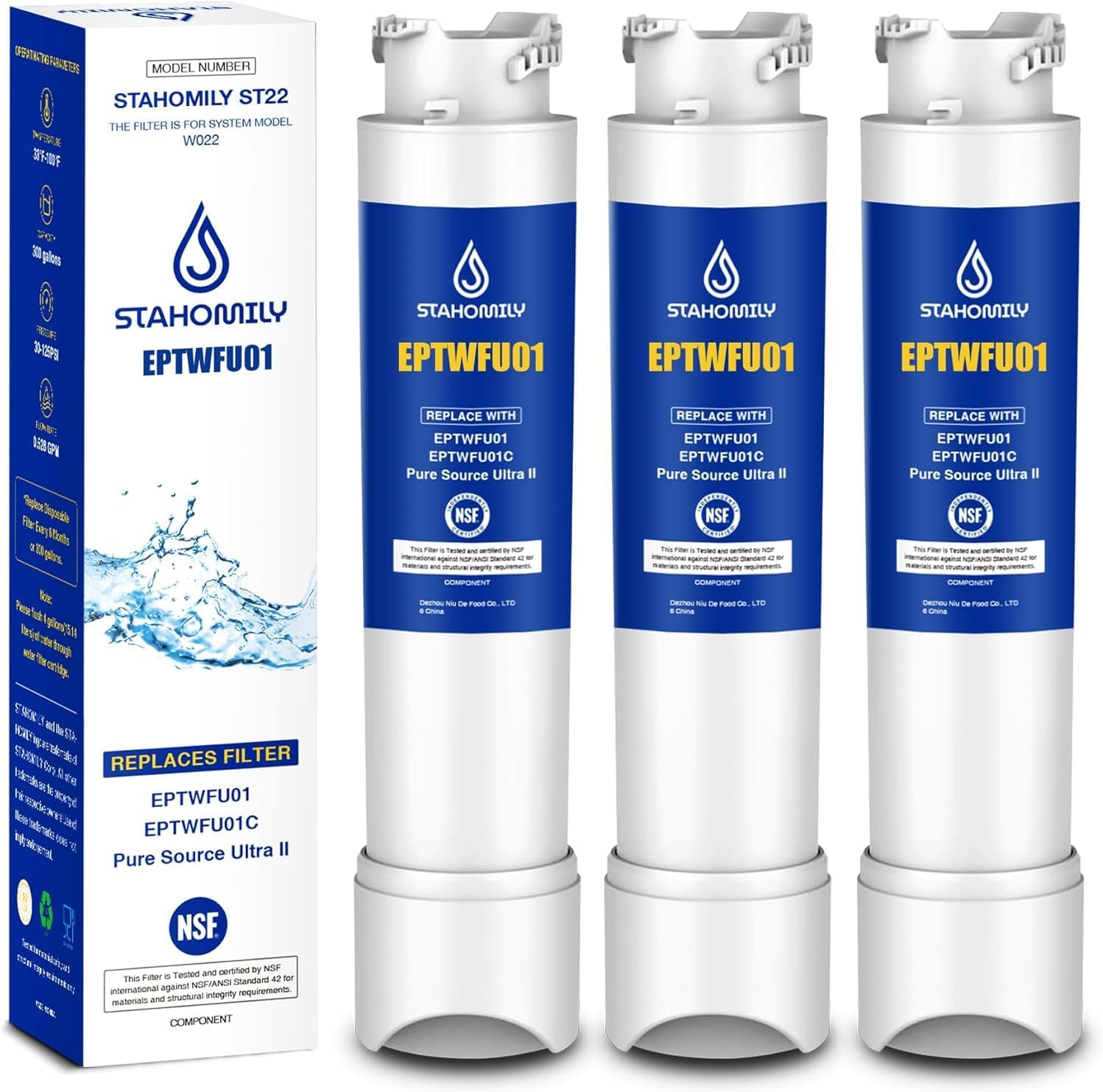 Stahomily Water Filter Replacement 3 Pack