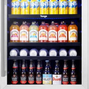 Yeego 24" Beverage Fridge - 180-Can Glass Cooler