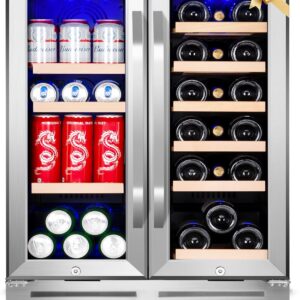 Velieta 24" Dual Zone Wine & Beverage Fridge - 18 Bottles + 88 Cans