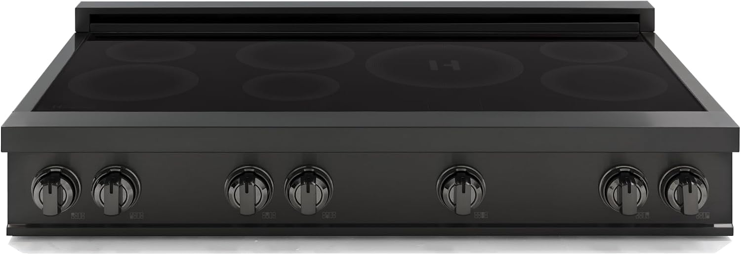 48" Pro Induction Cooktop, 7 Burners, Black Stainless Steel