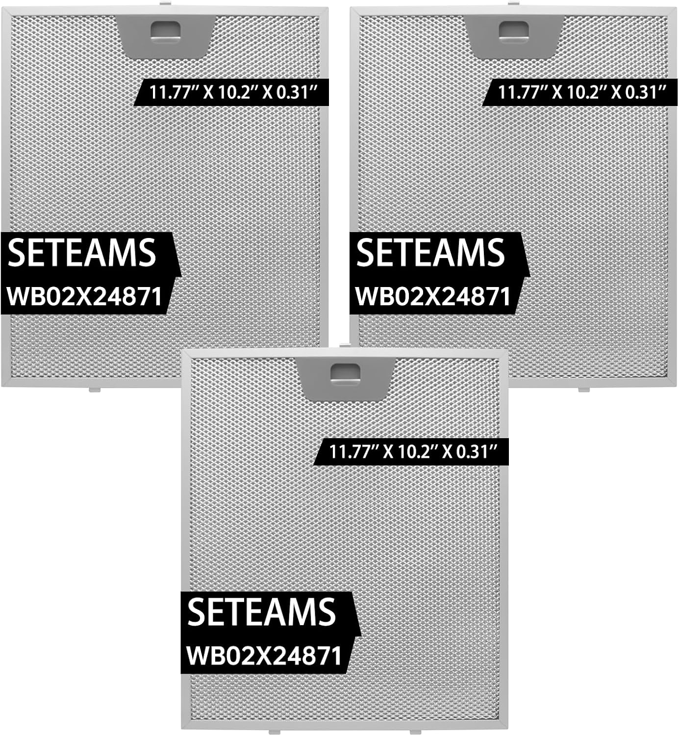 3-Pack WB02X24871 Range Hood Filter Set – Fits GE Models