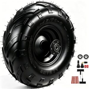145/70-6 Mini Bike Tires & Rim Kit, V-Tread, 6" Alloy Rim
