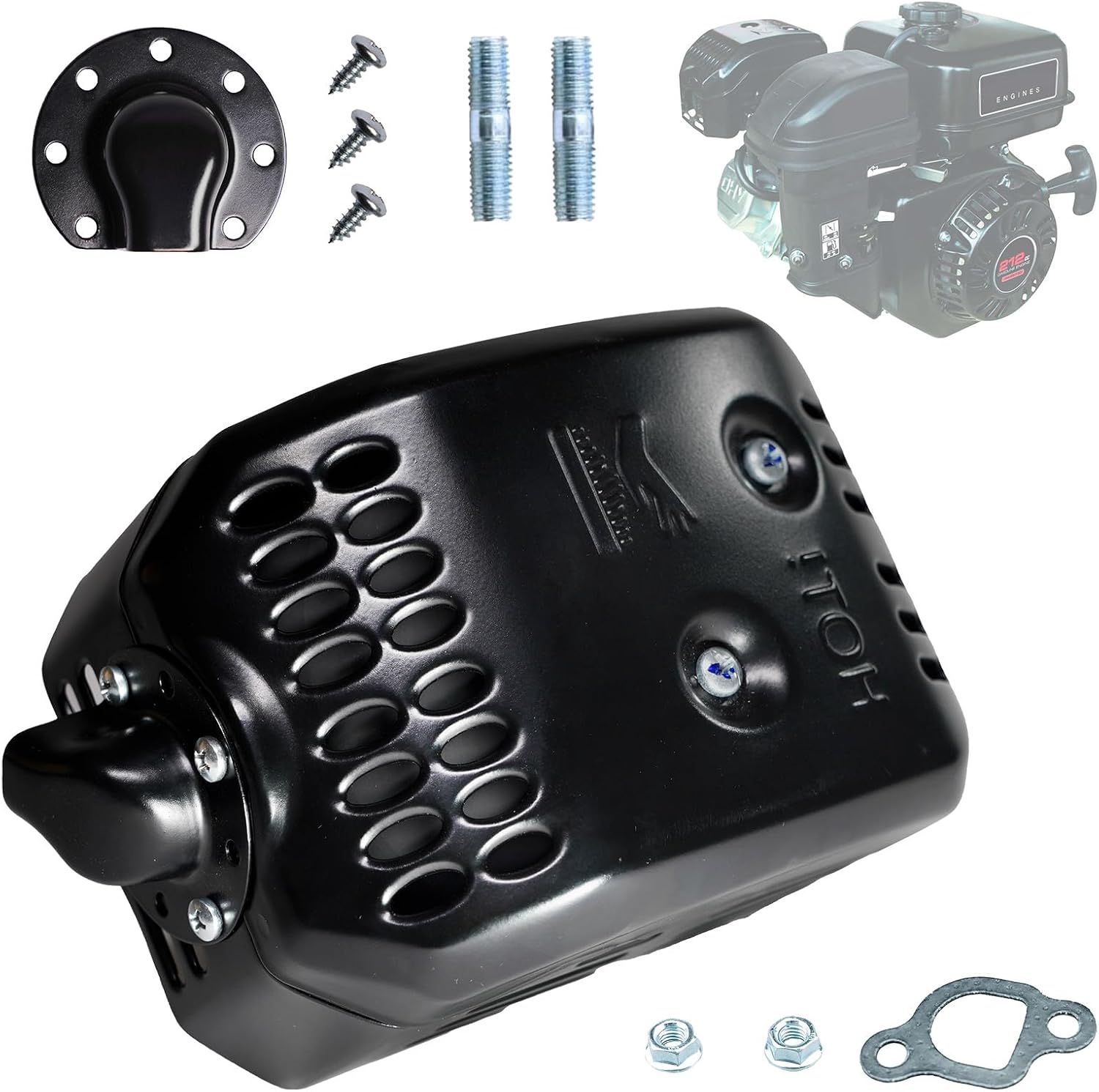 JMCHstore Predator 212 Exhaust Muffler Kit w/Deflector