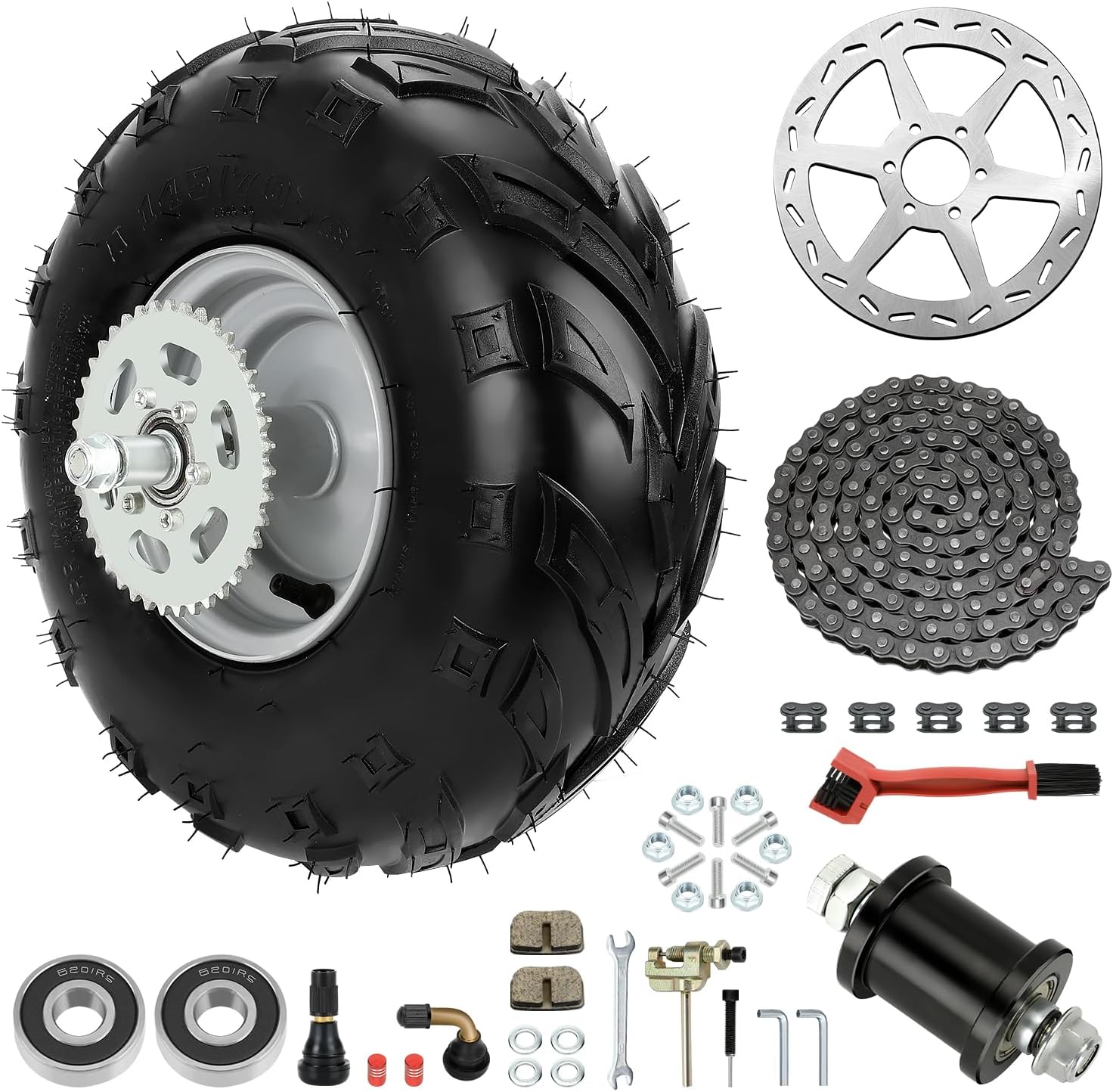Mini Bike Rear Wheel 145/70-6 w/ Sprocket & Tire - XIKOBY