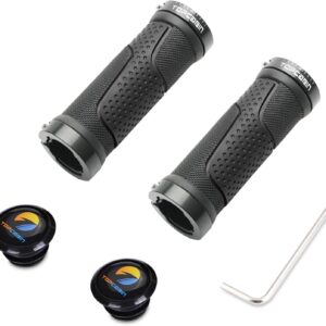 TOPCABIN Bike Handlebar Grips, 90mm Rubber Grips - 2 Pack