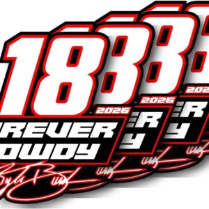 18 Forever Rowdy Sticker - Kyle Busch Tribute - 4 Pack