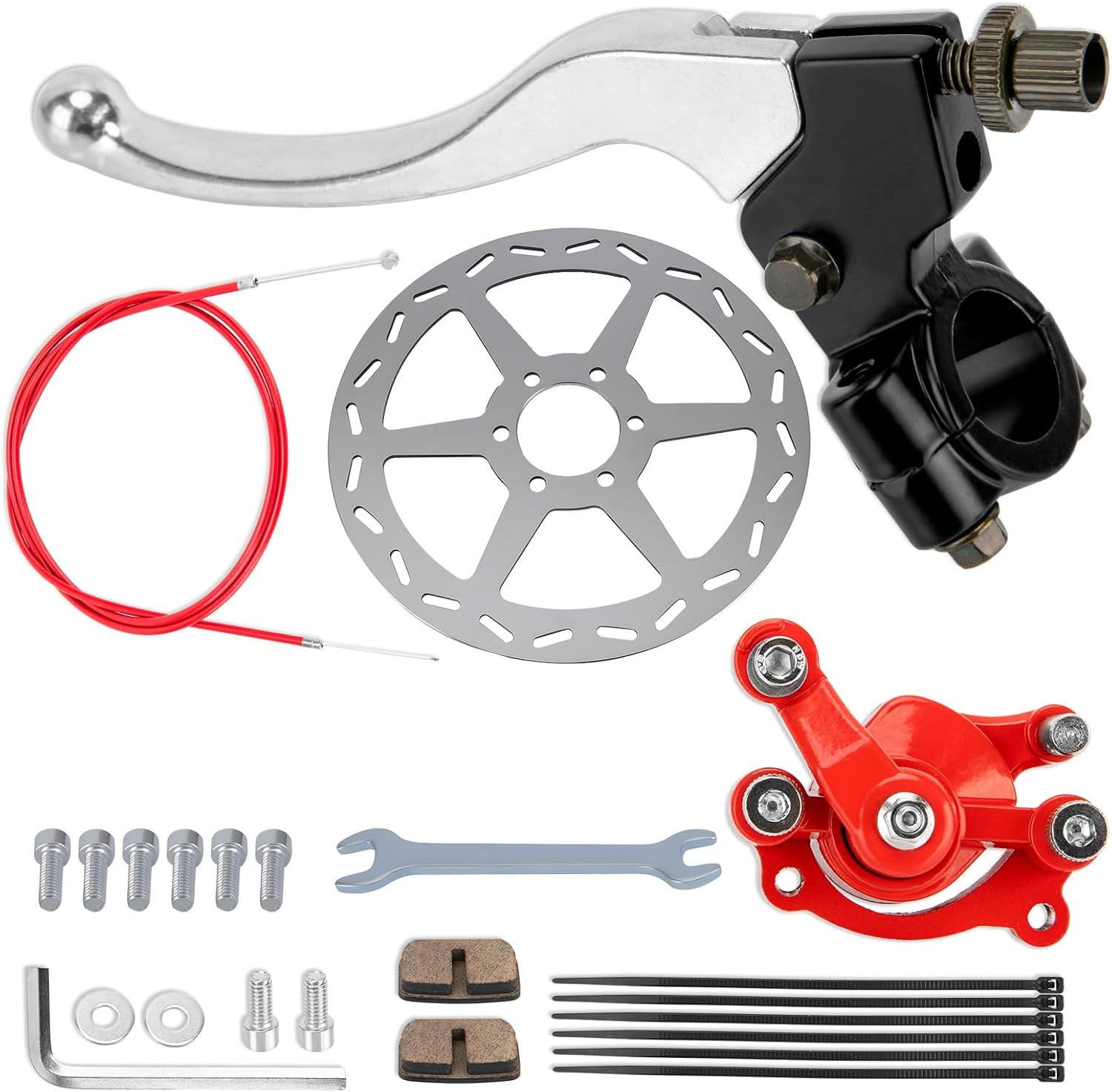 Mini Bike Brake Lever & Rotor Kit - GOIMGN 180mm