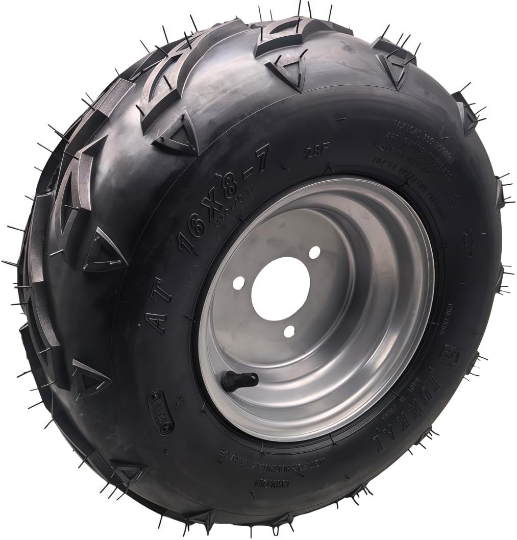 Silver 16x8-7 ATV Wheel & Tire Combo for 50-125cc Tao Tao