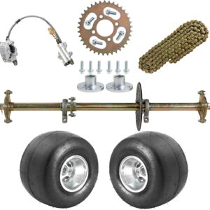 TDPRO Go Kart Live Axle Kit w/ Wheels & Brakes