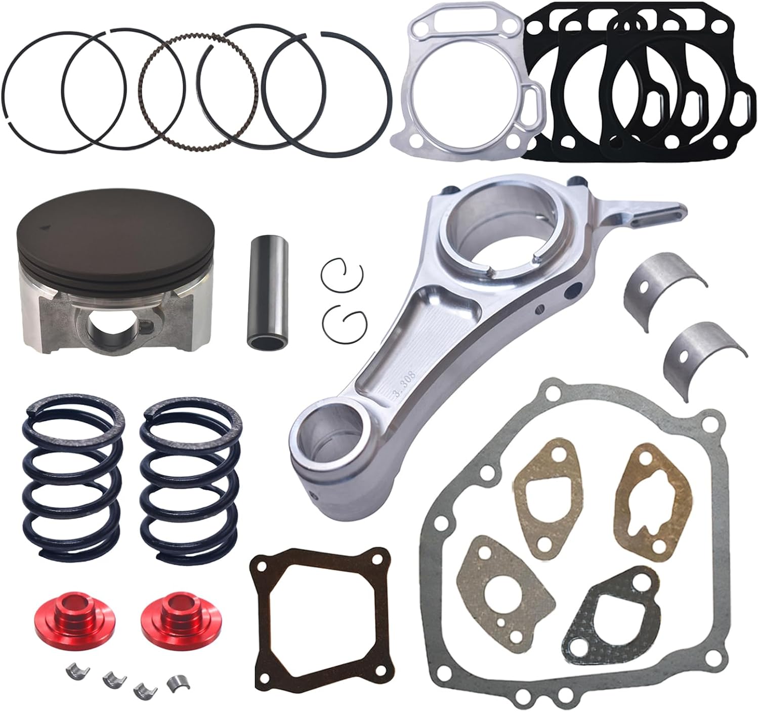 Billet Rod Set for Predator 212cc Engine w/ Piston Springs