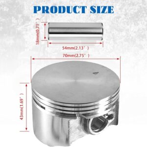 70mm Flat Top Piston Kit w/ Springs for Predator 212cc Engine
