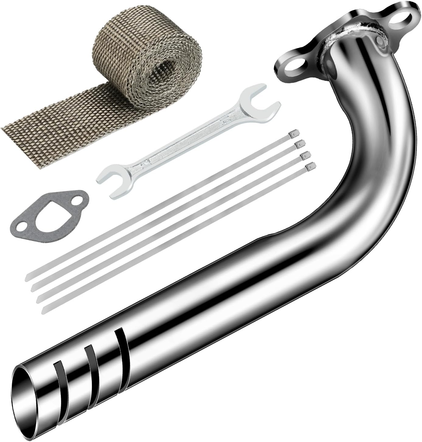 Upgrade Exhaust Pipe Kit for 212cc Mini Bike Go-Kart Engines