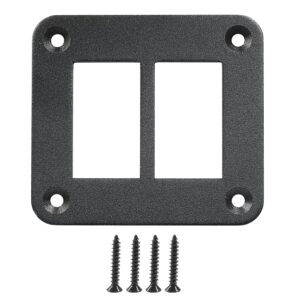 Black Aluminum 2-Gang Rocker Switch Panel Holder