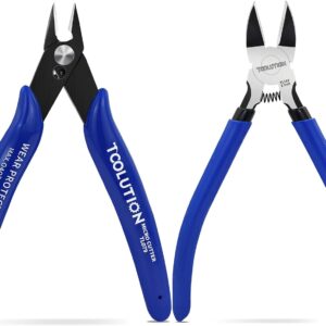 TOOLUTION 5in Precision Wire Cutters Set - Mini Flush & Diagonal Cutters