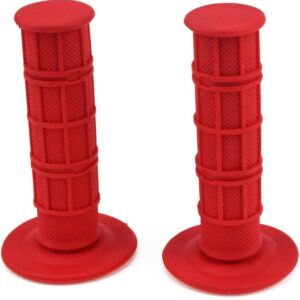 HIAORS 7/8" Universal Motorcycle Rubber Grips - Red