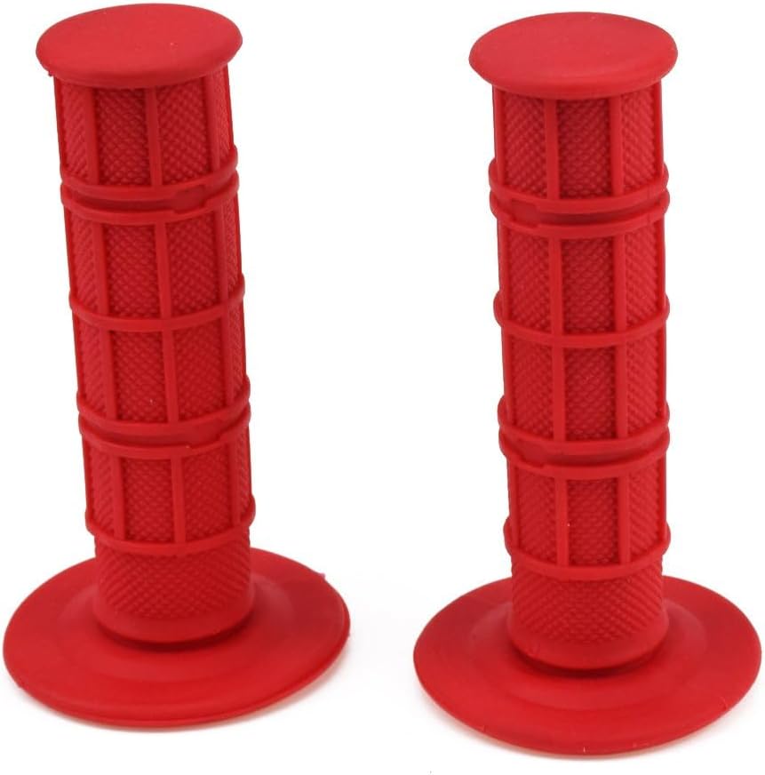 HIAORS 7/8" Universal Motorcycle Rubber Grips - Red