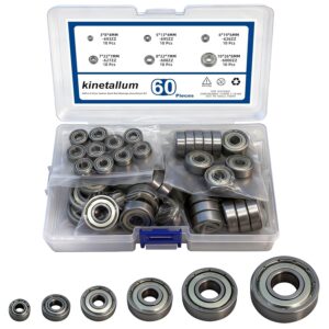 60pcs Ball Bearings 6 Sizes 3-10mm ID Steel Bearing Kit