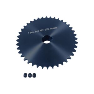 40 Tooth #40 Roller Chain Sprocket 1" Bore Black Oxide