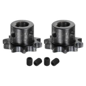 uxcell 2pcs 10-Tooth 3/8in Roller Chain Sprocket, A3 Steel