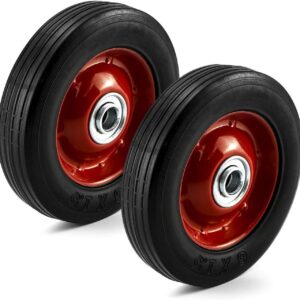 QWORK 2-Pack 6" Rubber Wheels w/ Ball Bearing | 132 lbs Capacity